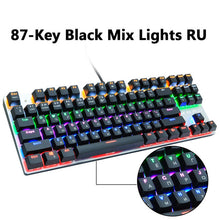 Load image into Gallery viewer, Metoo gaming Mechanical Keyboard Game Anti-ghosting Russian/US blue Black red switch Backlit Wired keyboard for pro gamer