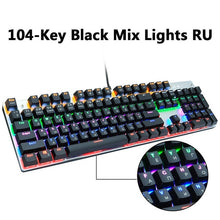 Load image into Gallery viewer, Metoo gaming Mechanical Keyboard Game Anti-ghosting Russian/US blue Black red switch Backlit Wired keyboard for pro gamer