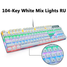 Load image into Gallery viewer, Metoo gaming Mechanical Keyboard Game Anti-ghosting Russian/US blue Black red switch Backlit Wired keyboard for pro gamer