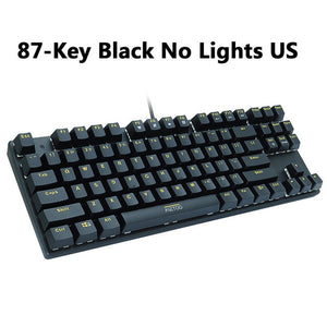 Metoo gaming Mechanical Keyboard Game Anti-ghosting Russian/US blue Black red switch Backlit Wired keyboard for pro gamer