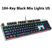 Load image into Gallery viewer, Metoo gaming Mechanical Keyboard Game Anti-ghosting Russian/US blue Black red switch Backlit Wired keyboard for pro gamer