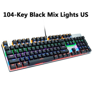 Metoo gaming Mechanical Keyboard Game Anti-ghosting Russian/US blue Black red switch Backlit Wired keyboard for pro gamer