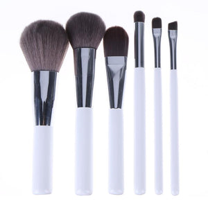 6pcs Beauty Cosmetic Makeup Brushes Set Bamboo Carbon White Color Fiber Hair Makeup Brush Set