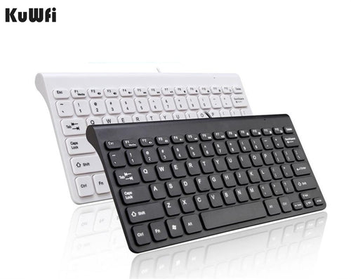 KuWFi New Keyboard Ultra thin Quiet Small Size 78 Keys Mini Multimedia USB Keyboard For Laptop PC Macbook