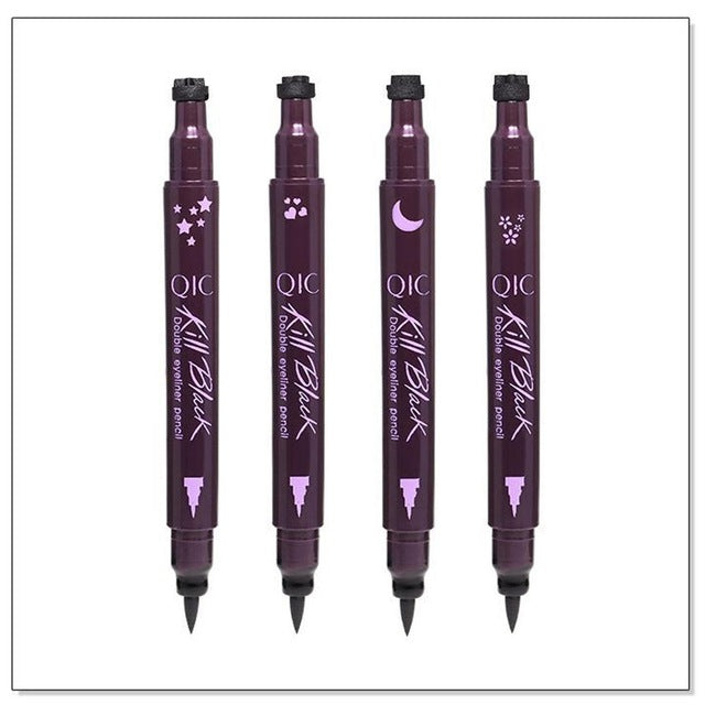 1 Pcs Double-Headed Seal Black Eyeliner Double Head Waterproof Liquid Triangle Eyeliner Cosmetics Long-lasting Eyeliner Stamp