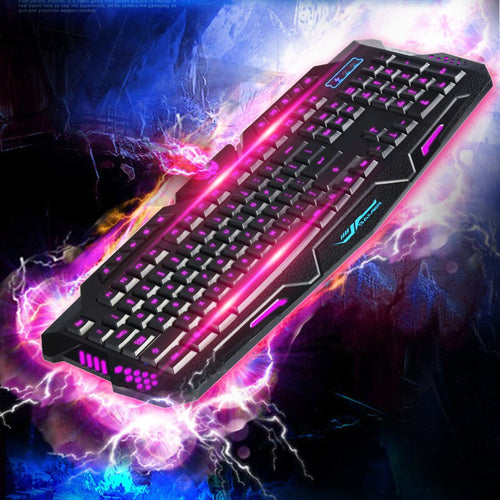 Mechanical Sense Backlit 114 keys Keyboard 3 color luminescent Waterproof Keyboard M200 Computer Gaming Keyboard